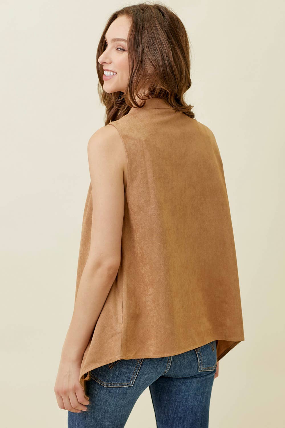 Suede Shawl Vest
