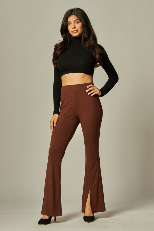 FINAL SALE: Ribbed Split-Flare Leggings