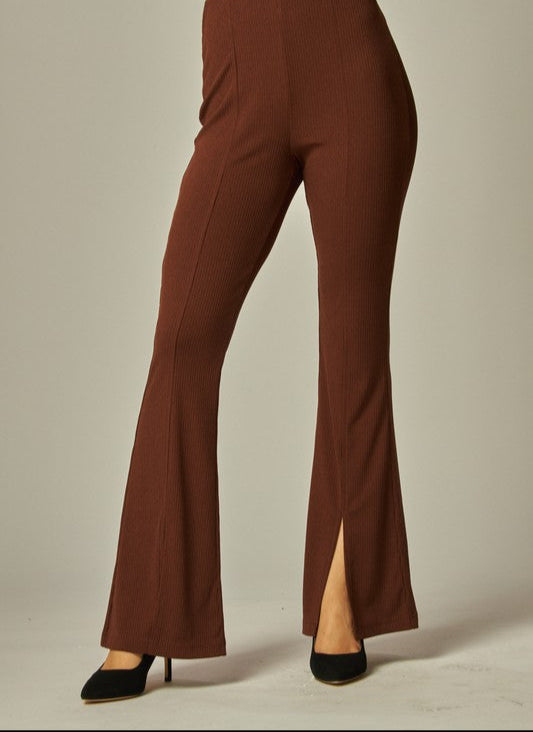 FINAL SALE: Ribbed Split-Flare Leggings