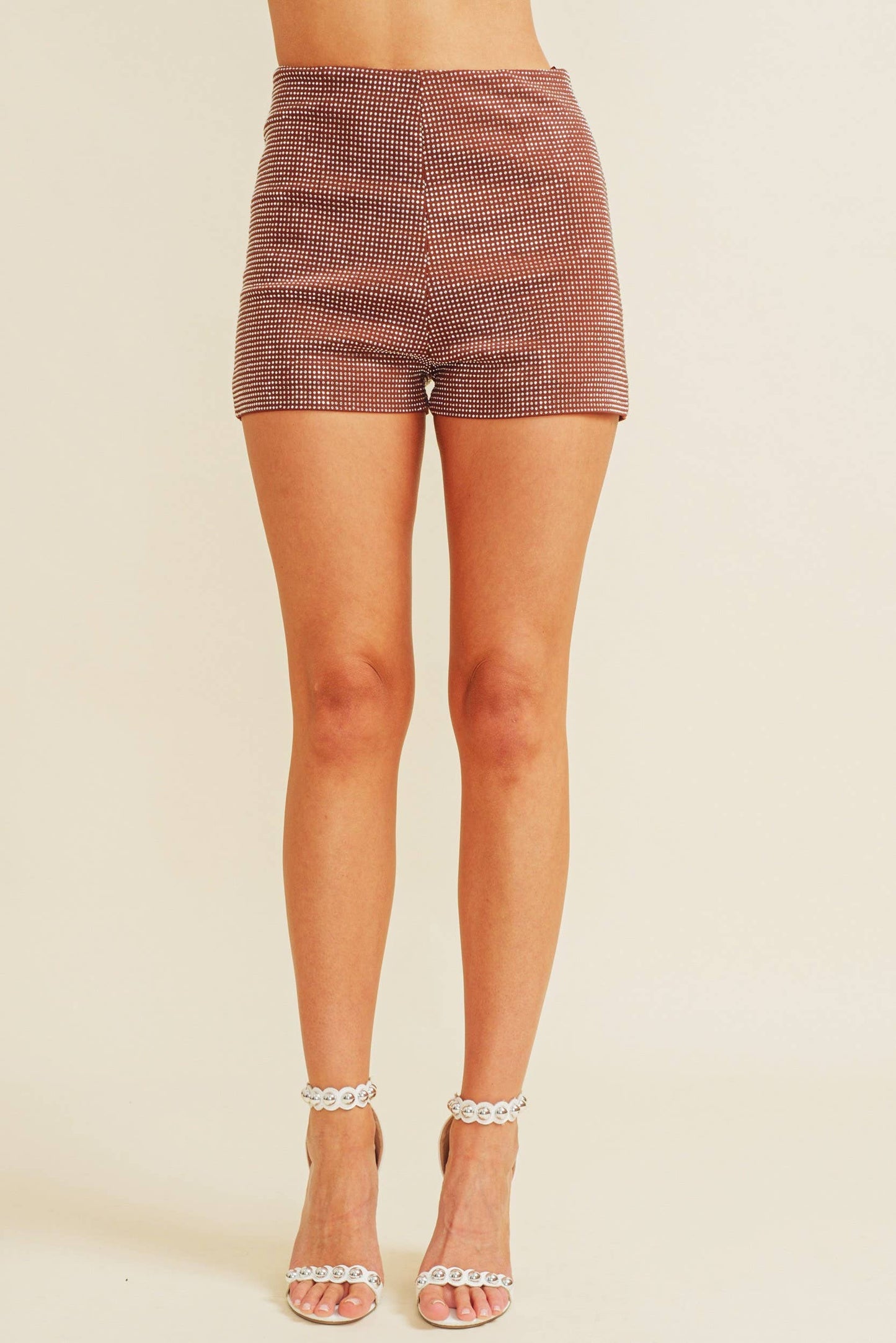 RHINESTONE ZIP SHORTS