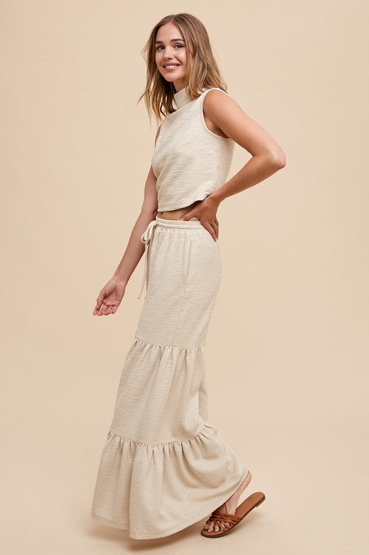 TEXTURE KNIT MOCK NECK TANK