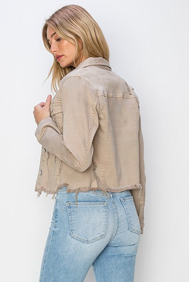 FRAY HEM DENIM JACKET