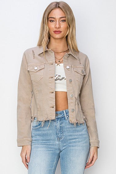 FRAY HEM DENIM JACKET