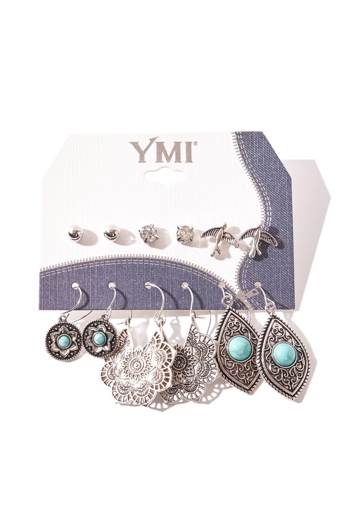 6 PIECE TEAL EARRING PACK