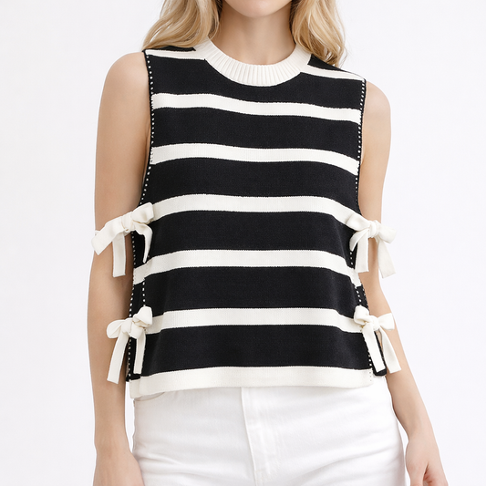 Tie Stripe Vest|Layering Essential
