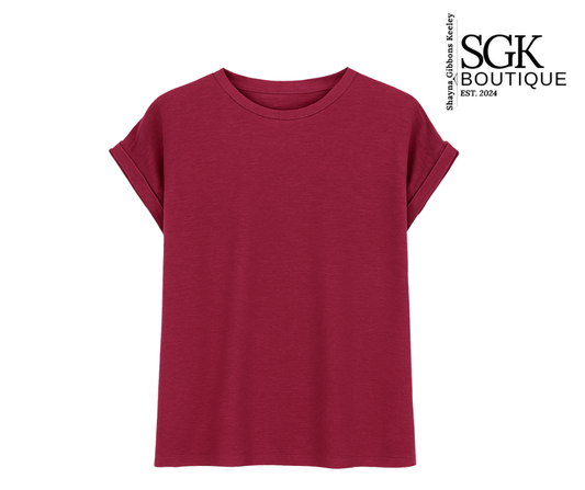 Wine t-shirt on a white background with SGK Boutique logo.