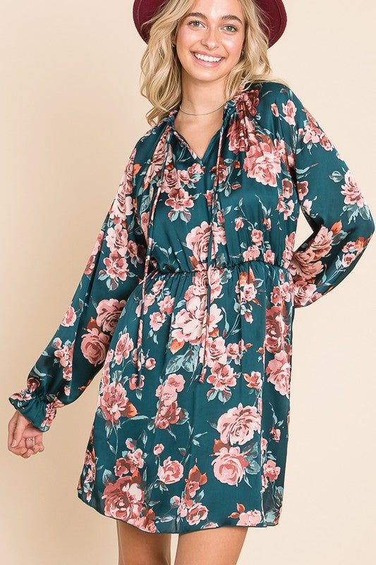 FLORAL BLOUSON DRESS