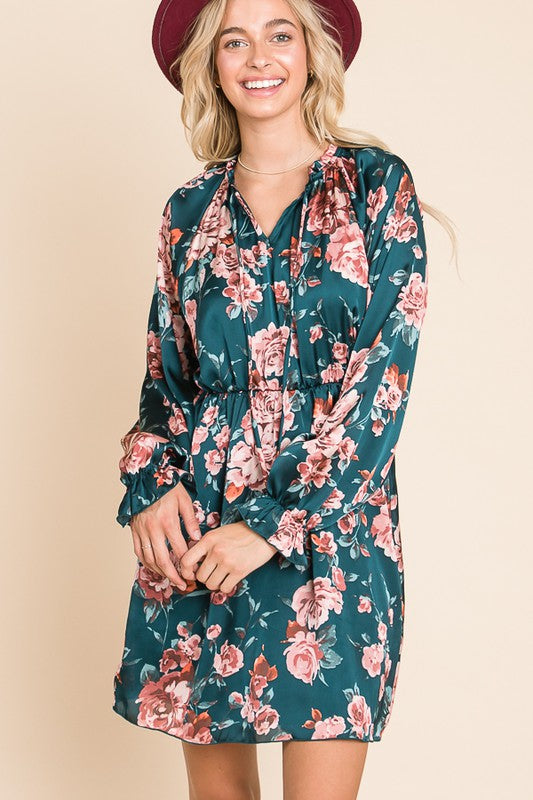 FLORAL BLOUSON DRESS