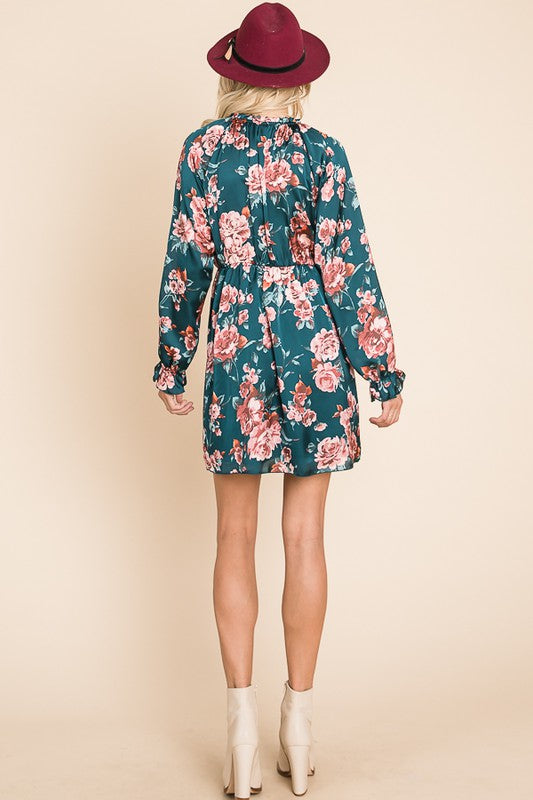 FLORAL BLOUSON DRESS