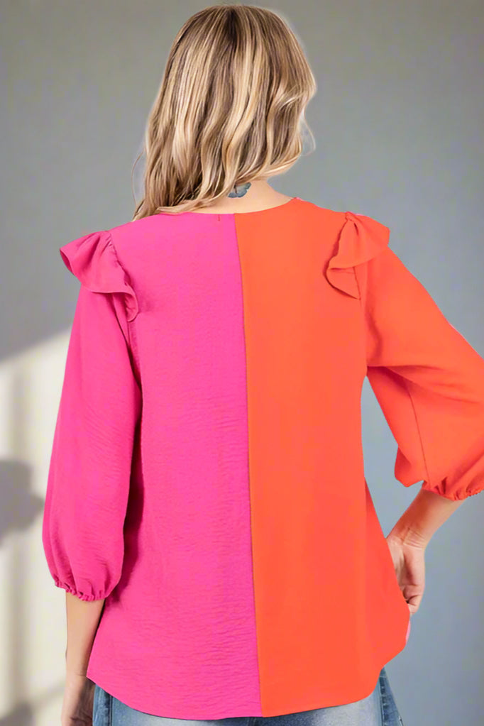 FINAL SALE: Colorblock Blouse