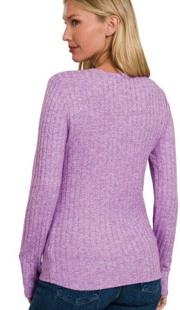RIBBED LONG SLEEVE SWEATER