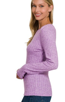 RIBBED LONG SLEEVE SWEATER