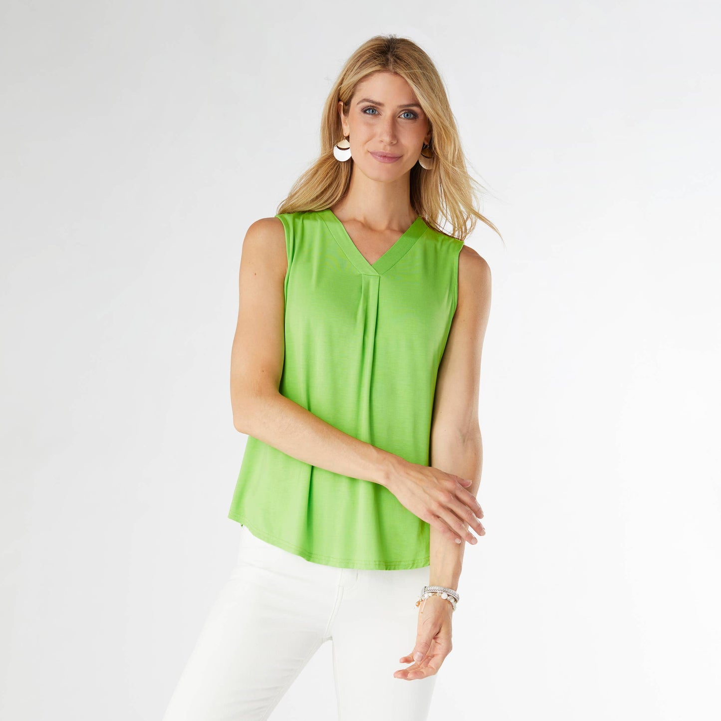 Erin Pleat Back V-Neck Tank