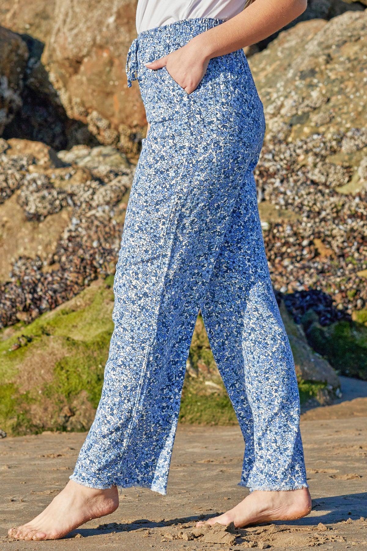 FLORAL WIDE LEG ANKLE