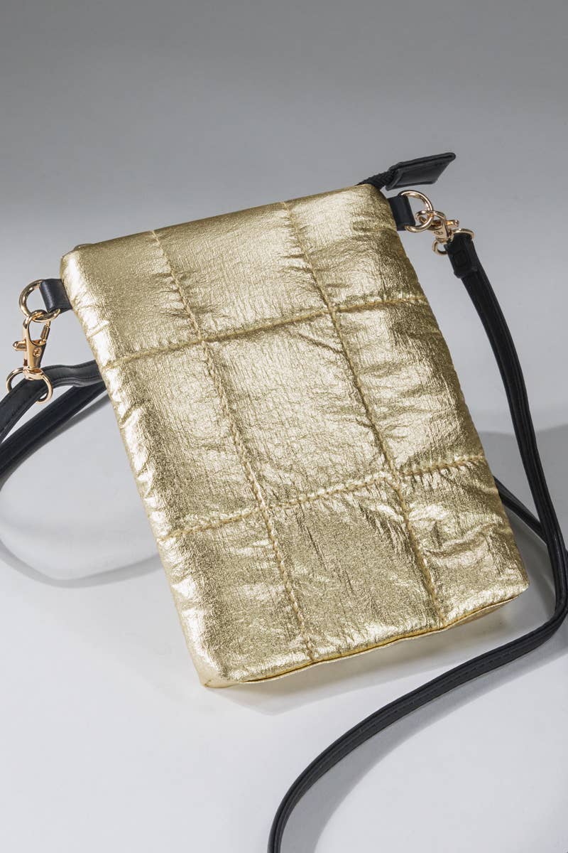 FINAL SALE: Insulated Metallic Bubble Cross Body Bag