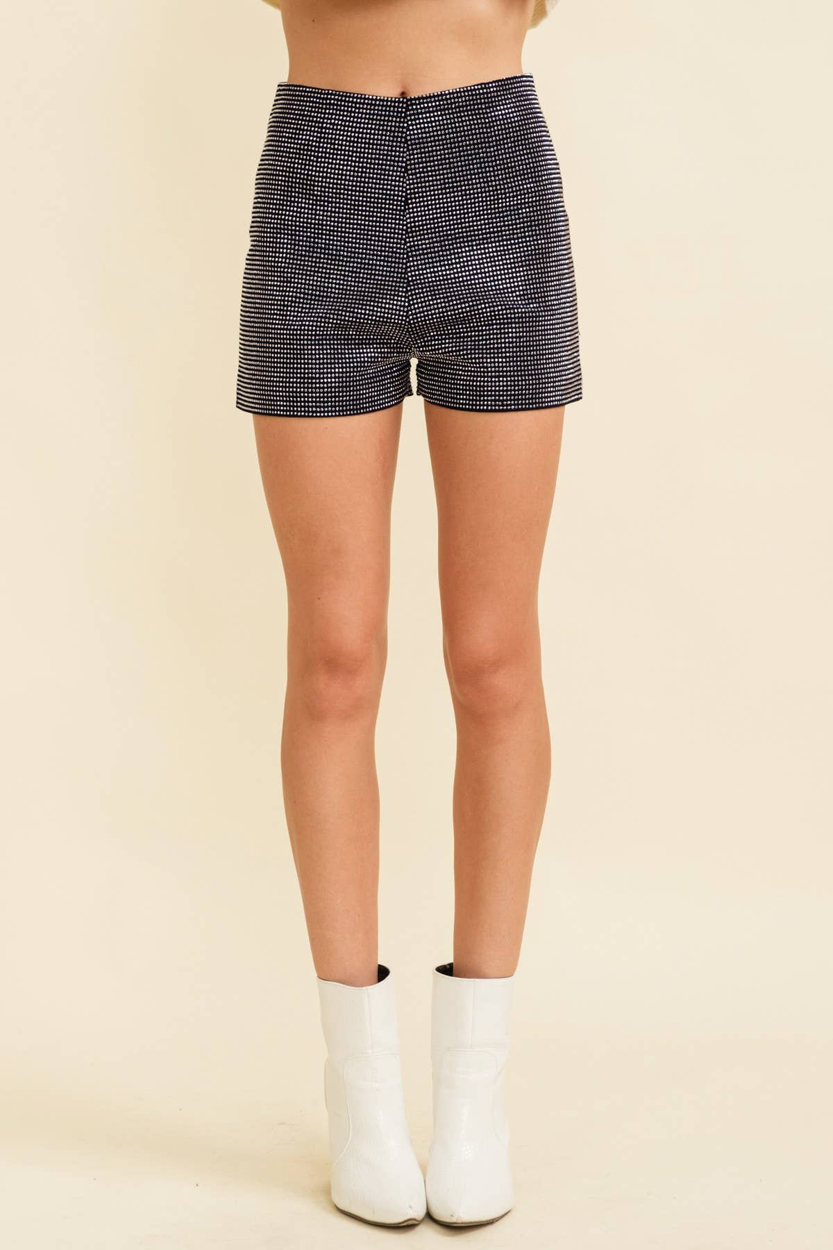 RHINESTONE ZIP SHORTS