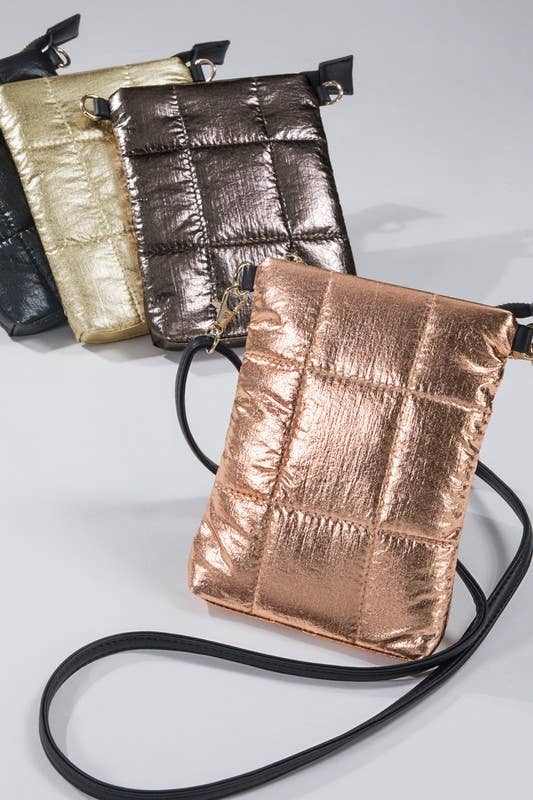 FINAL SALE: Insulated Metallic Bubble Cross Body Bag