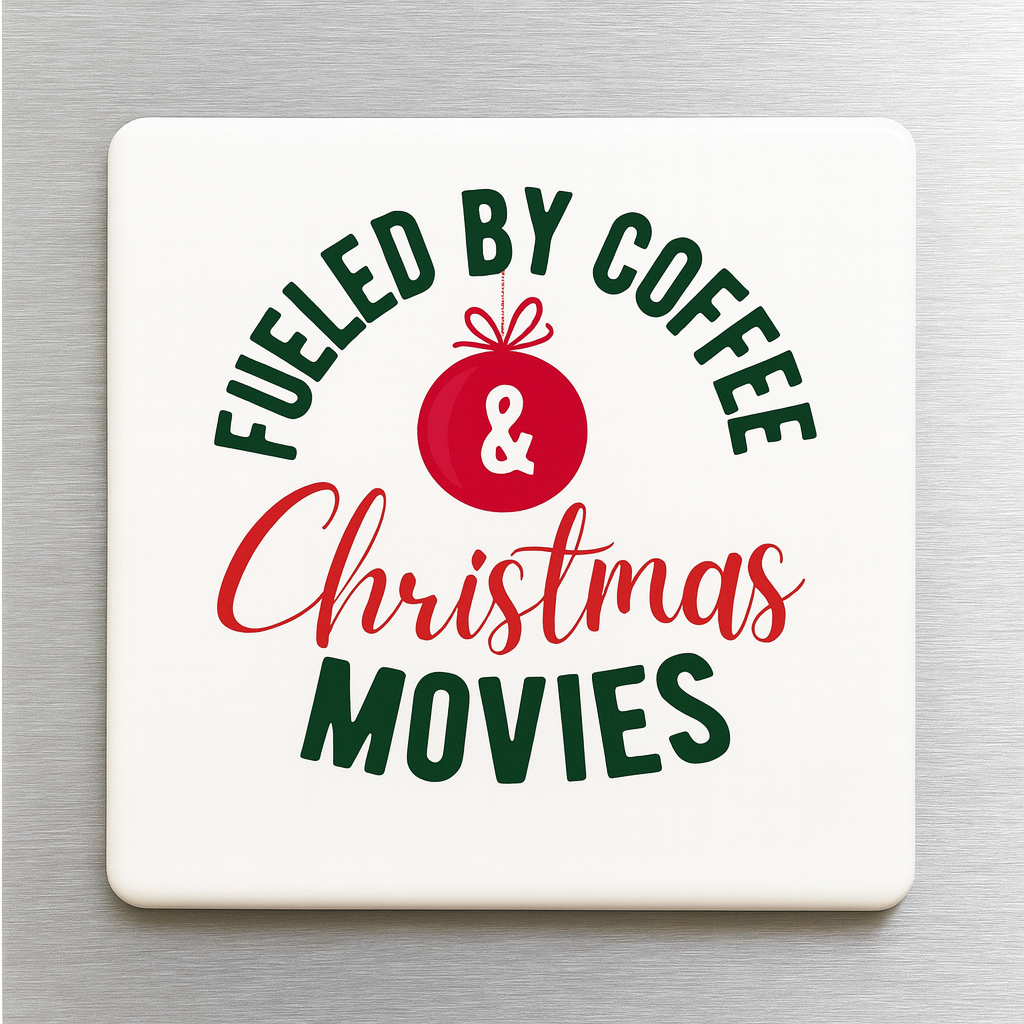 “Fueled by Coffee & Christmas Movies” Magnets