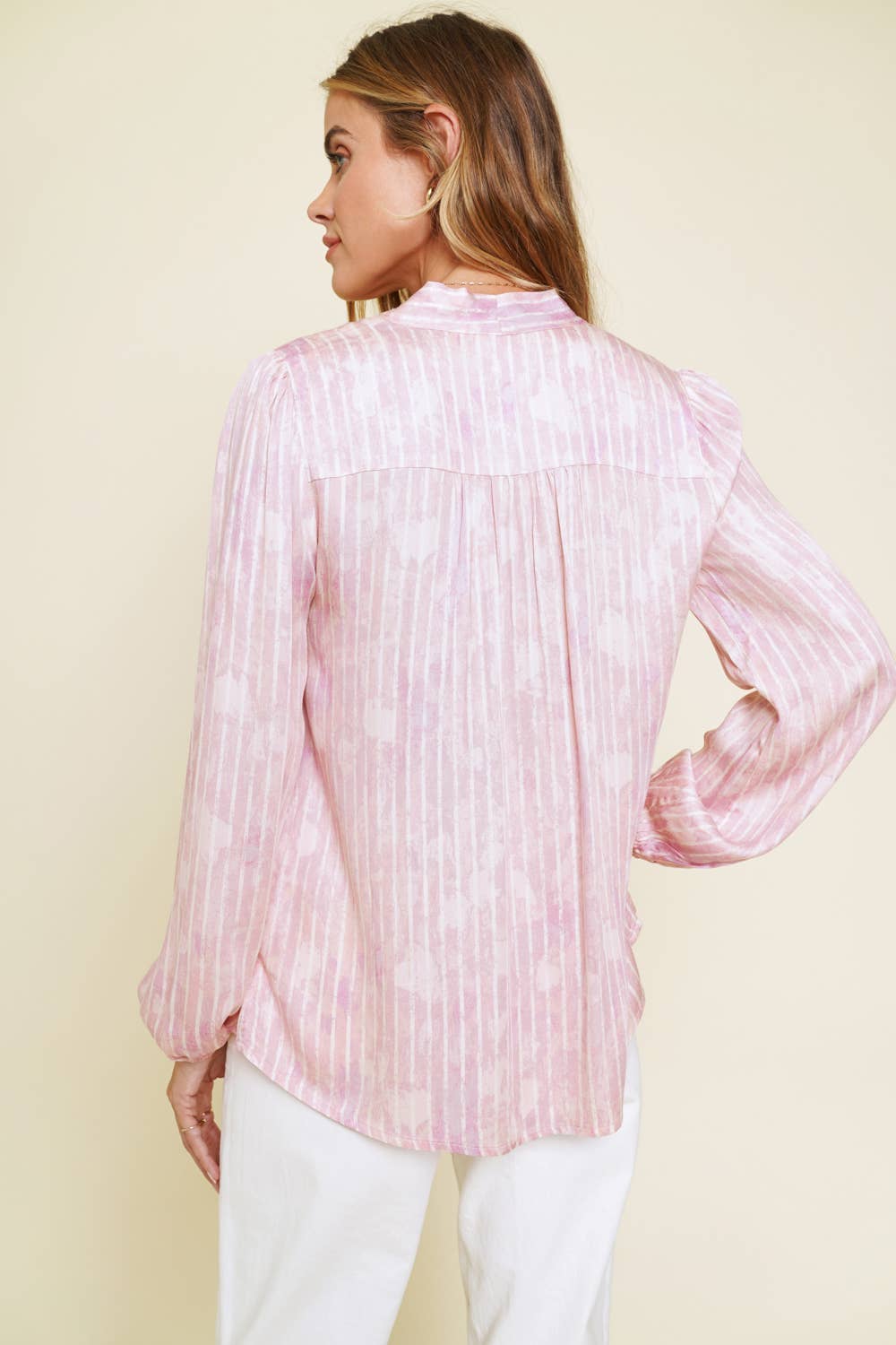 FINAL SALE|Tied Striped Blouse