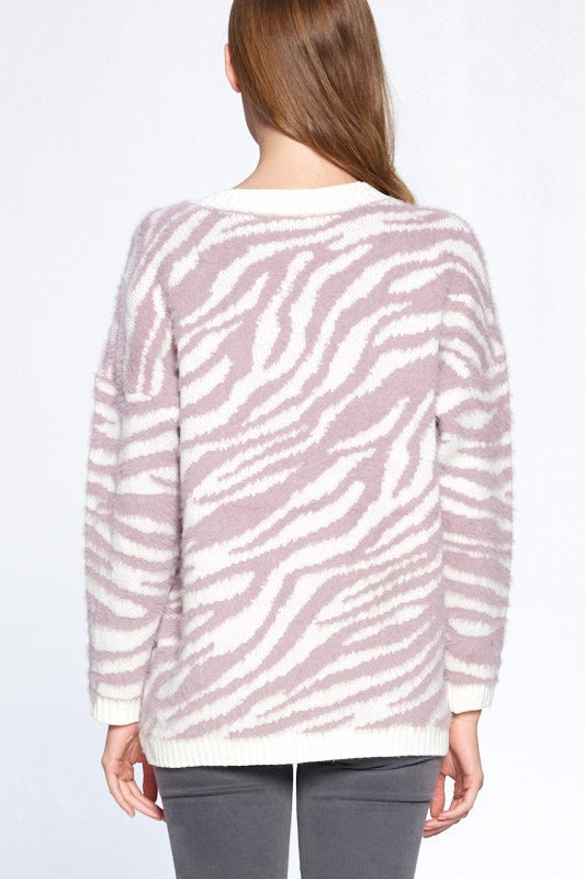 Zebra Striped Sweater