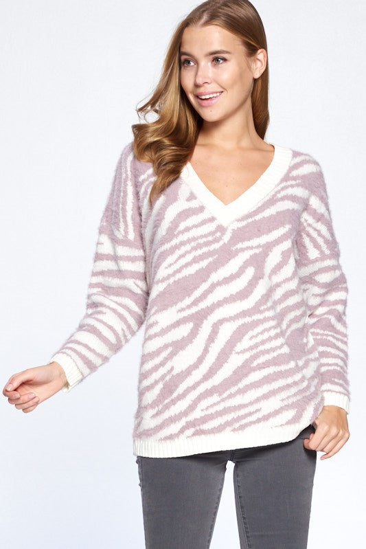 Zebra Striped Sweater