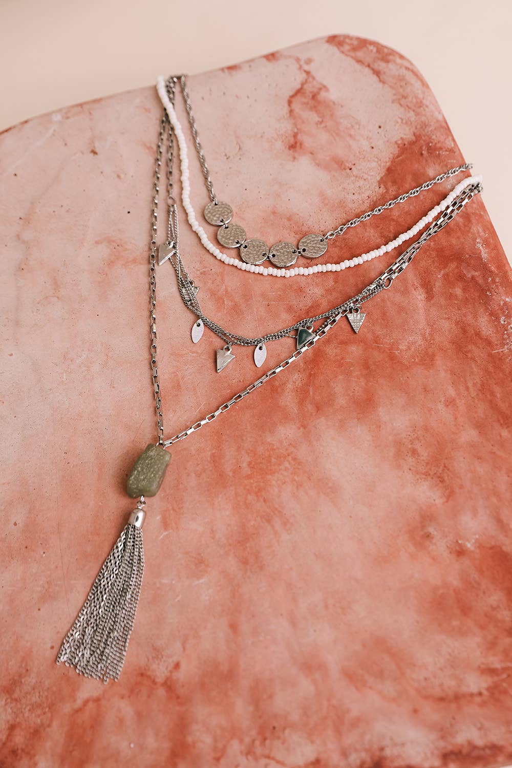 Jade Multi Layered Chain Necklace