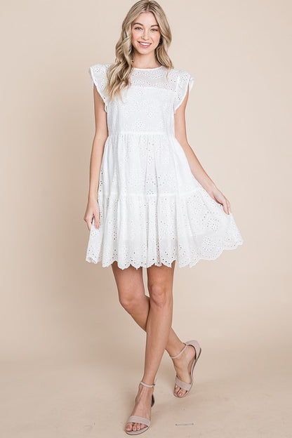EYELET DRESS
