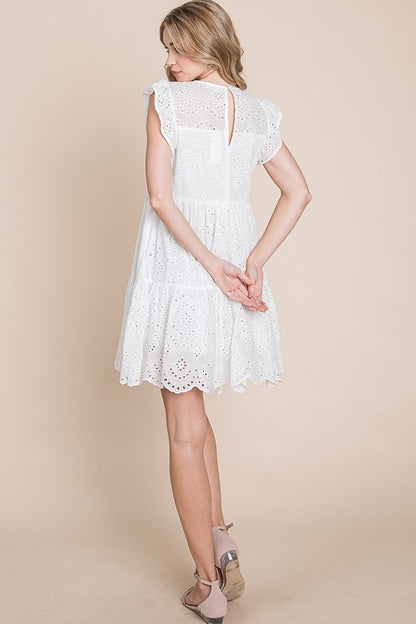 EYELET DRESS