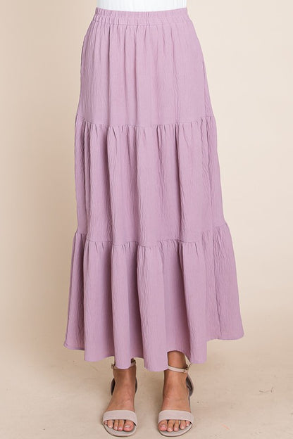 Lilac Tier Maxi Skirt