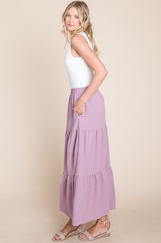 Lilac Tier Maxi Skirt