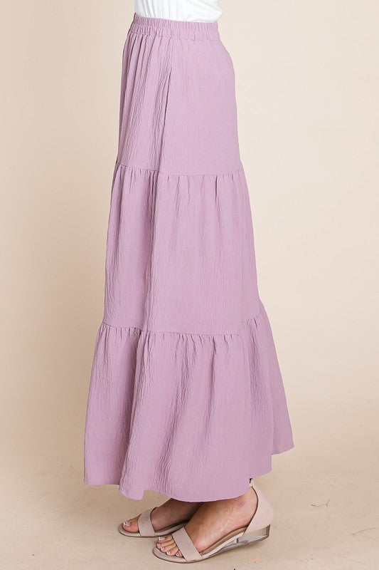 Lilac Tier Maxi Skirt