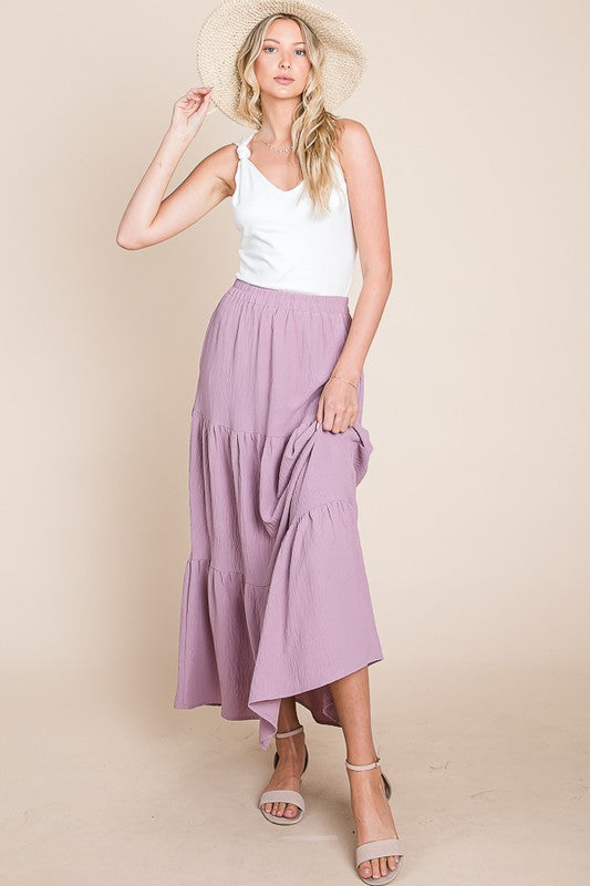 Lilac Tier Maxi Skirt