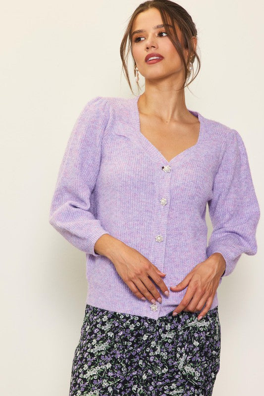 FINAL SALE: JEWELED CARDIGAN