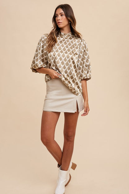 FAUX LEATHER SIDE SPLIT SKORT