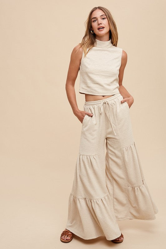 TEXTURE KNIT MOCK NECK TANK