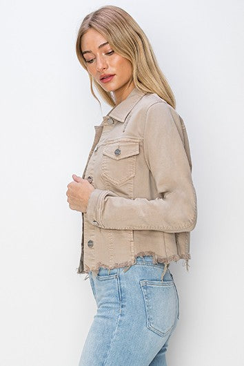 FRAY HEM DENIM JACKET