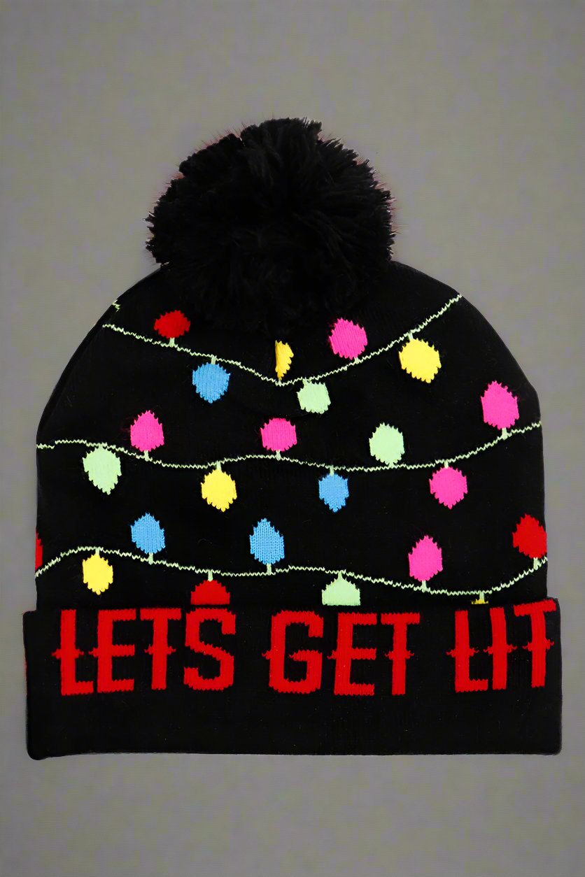 Festive Ribbed Single Pom Cuffed Beanie