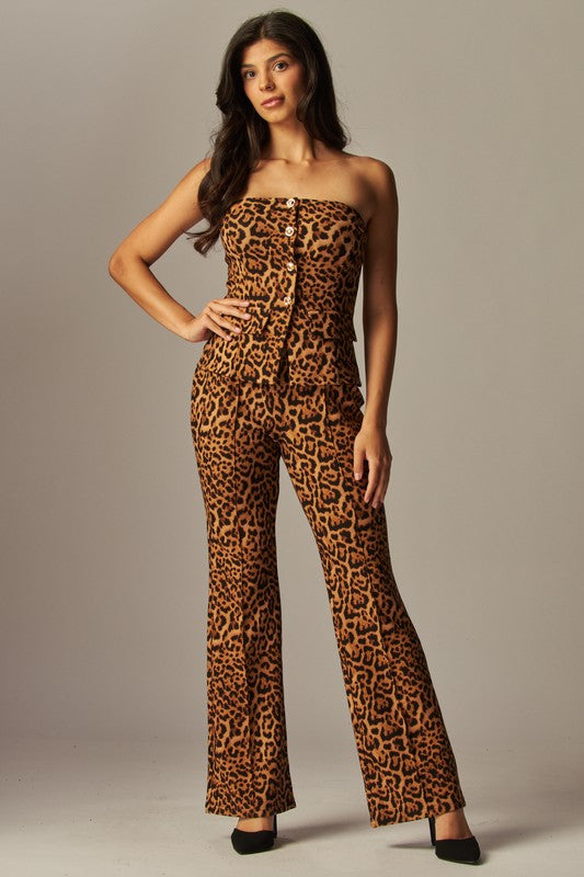 LEOPARD STRAPLESS