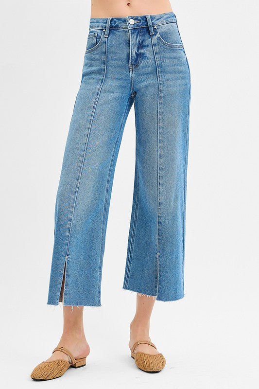 Mid Rise Crop Front Seam Crop