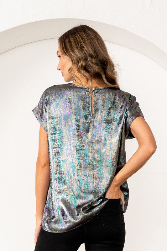 Final Sale| Foil Finish Top