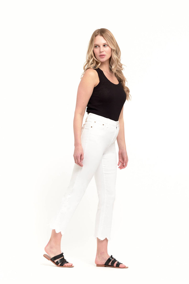 White | Scalloped Hem