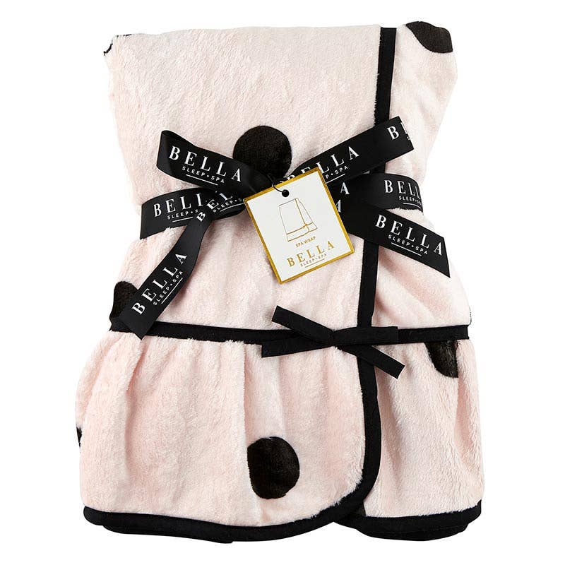 FINAL SALE: Pink Polka Dot Spa Wrap