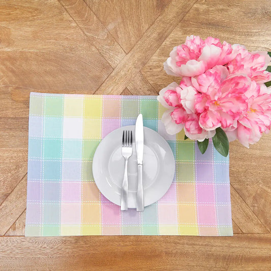 Color Block Plaid Placemat