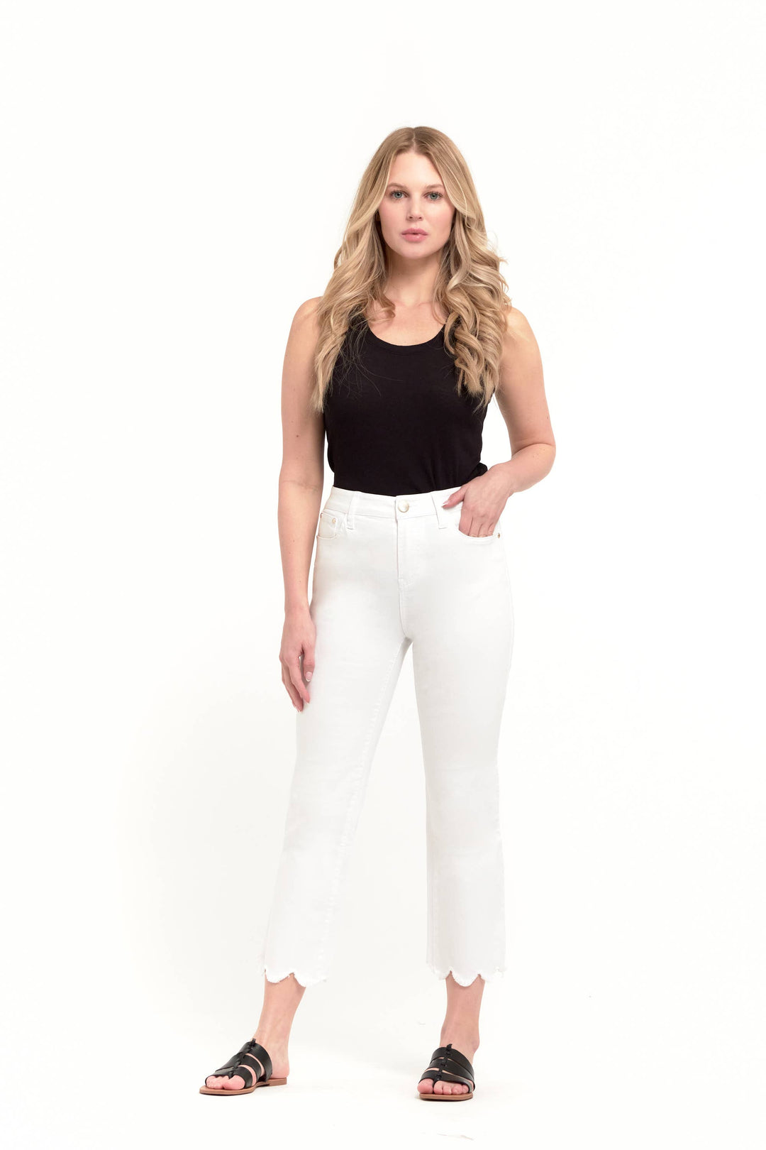 White | Scalloped Hem