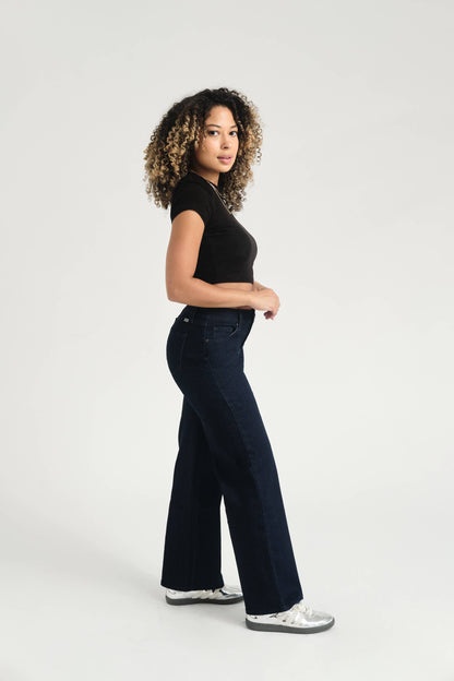 Rinse Slim Wide Leg Jean (PETITE)