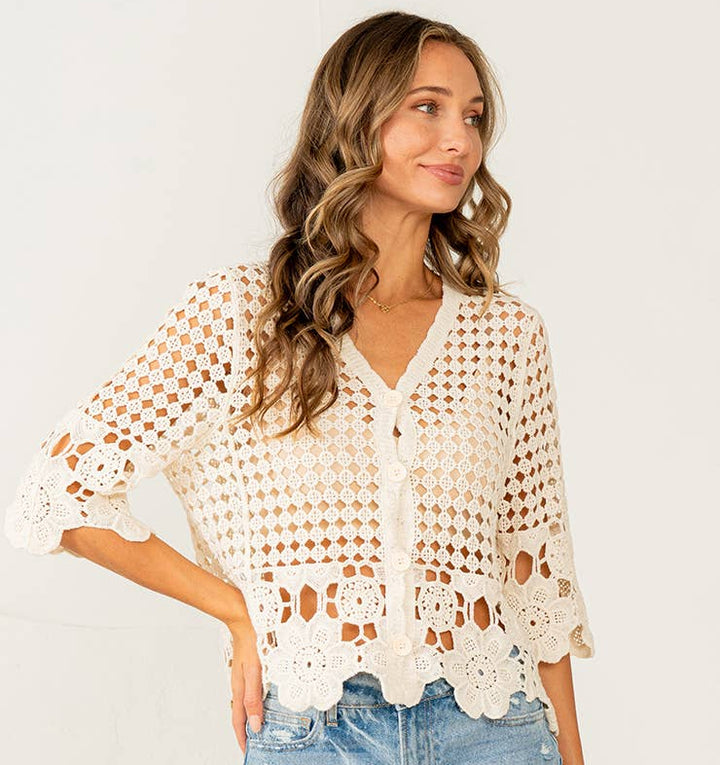 Crochet|Scalloped Cardigan