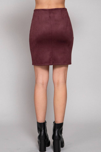 Faux Suede Mini Skirt