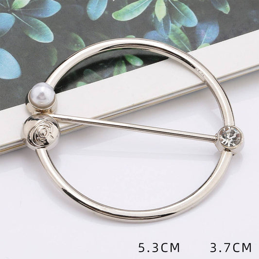 SILVER ROSE PEARL SHIRT RING