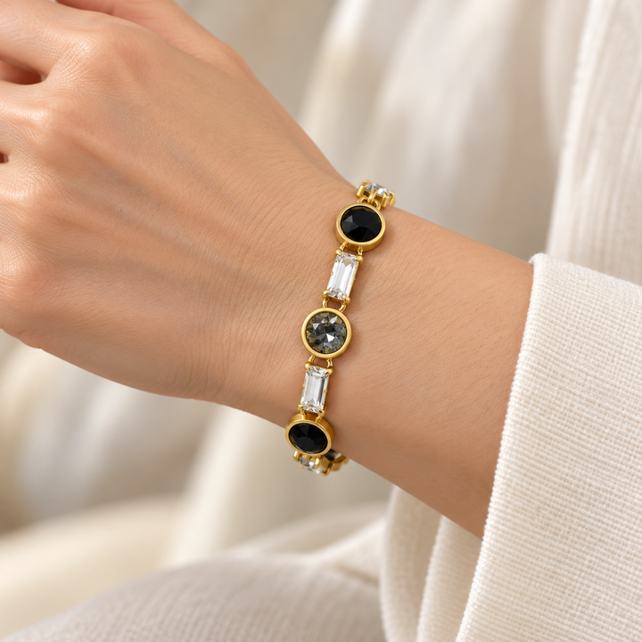 Gold Baguette | Jet Bracelet