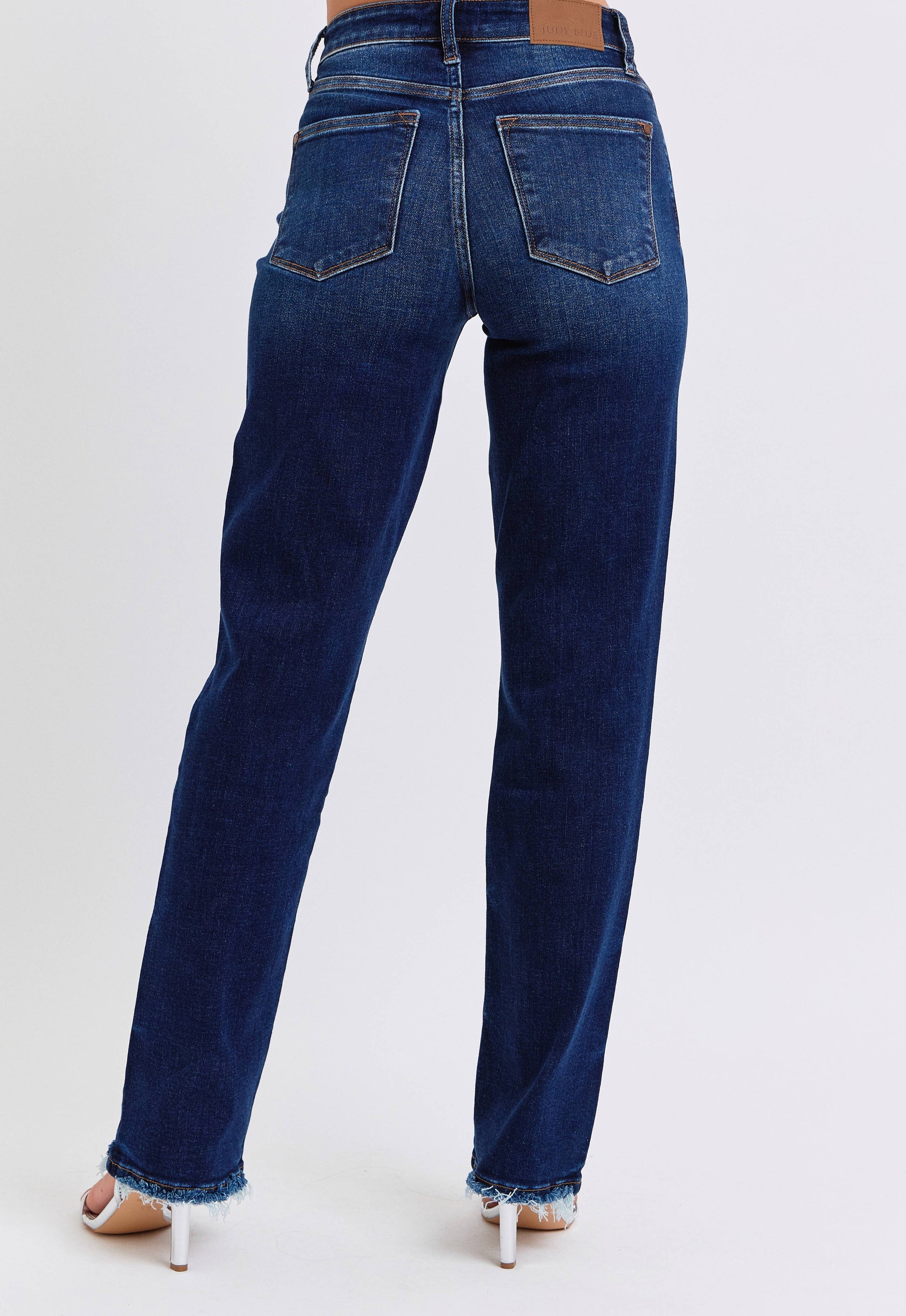 Blue jeans on a white background